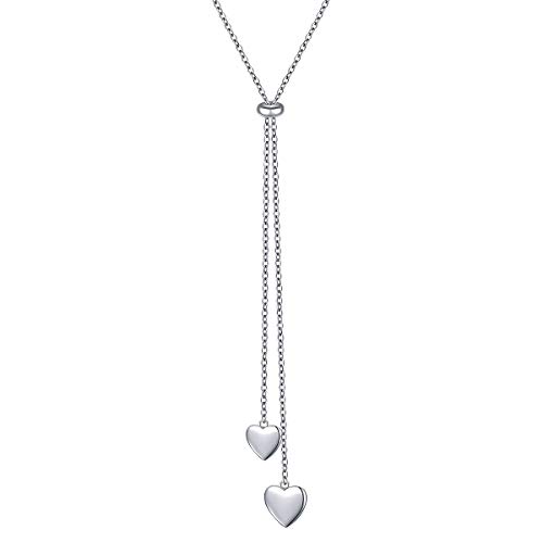 Yinshan Long Chain Dainty Necklace Simple Style 925 Sterling Silver Pendant Adjustable Y Shaped Necklace Jewelry Heart Pricepulse