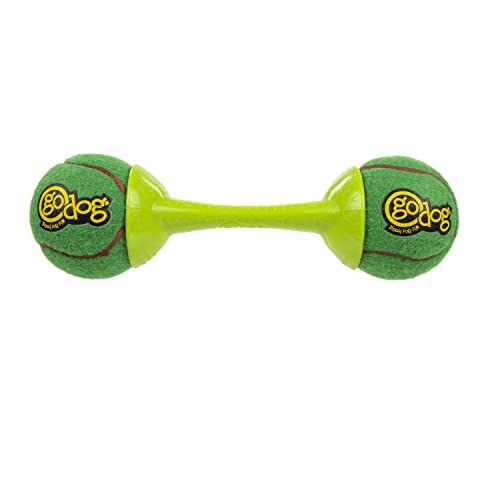 goDog Holiday Collection goBone Double-Sided Tennis Ball Bone Dog Toy - Green/R…