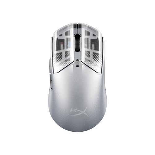 Pulsefire Haste 2 S Wireless, Souris Gaming sans Fil Ultra Légère 64 g, Coque en Alliage de Magnésium, Capteur HyperX 26K Jusqu’à 26 000 DPI, Autonomie Jusqu’à 120h, Patins en Verre, Gris