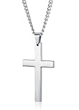 Jstyle Jewelry Mens Simple Cross Necklace Stainless Steel Pendant for Women 22 24 Inch