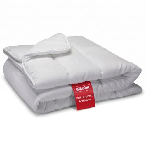 pikolin Home rf06i20pk135bia Nordic Filling/Fibre Duvet Anti Dust Mite, Autumn, 300 gr/m², 80, Cotton, White, Single Bed,135 x 200 cm