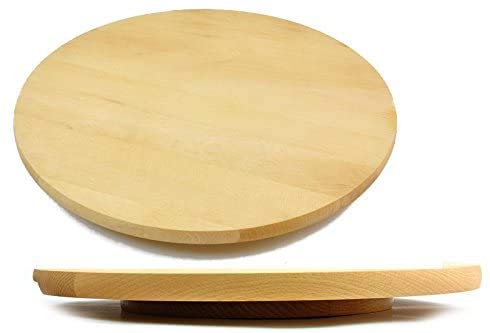 Wooden World - Rotating Board Lazy Susan Round Circular Wooden Swivel Serving Pizza Cake 40 cm