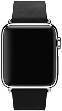Nicwea Modern Buckle iWatch Band with Magnetic,Leather Replacement Strap for Smart Watch Series 3/2/1 (Black, 38mm)