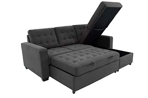 Serta Bra Bakersfield Convertible Sofa with Storage Steel Grey