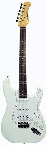 39" Inch WHITE Double Humbucker Full Size Electric Guitar [Fat Style] &amp; DirectlyCheap(TM) Translucent Blue Medium Guitar Pick