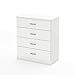 South Shore Libra Collection 4-Drawer Dresser, Pure White with Metal Handles in Pewter Finish