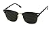 ShadyVEU - Exclusive Super Dark Tinted Retro 80's Semi Horned Rim Clubmaster Sunglasses (Black w/ Gold Trim, 142)
