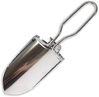 Mini Shovel Stainless Steel Folding Hand Trowel Emergency Tool for Gardening Camping Backpacking (One)