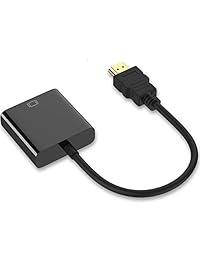 QGeeM B07P46Y47T - Adaptador HDMI a VGA con audio (60 Hz, macho a hembra) para ordenador, ordenador de sobremesa, ordenador portátil, monitor, proyector, HDTV, Chromebook, Raspberry Pi, Roku, Xbox y más