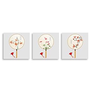 Wall26-3 Panel Canvas Wall Art- Chinese Traditional Style -Giclee Painting Wall Bedroom Living Room Home Decoration - 12"x12"x3 Panels
