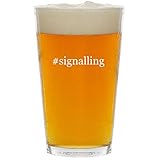 #signalling - Glass Hashtag 16oz Beer Pint
