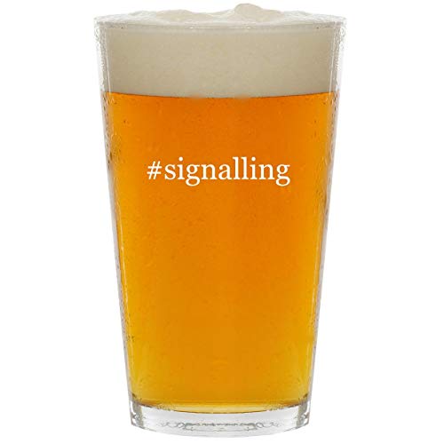 #signalling - Glass Hashtag 16oz Beer Pint