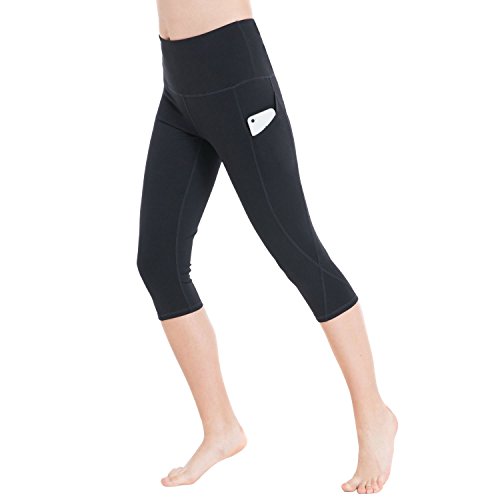 NBDIB Women's Yoga Pants Fashion Workout Capri Running Leggings - High Waist Yoga Pants With Pocket,Yogacapris701-black,Large