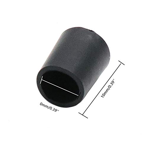 BTMB PVC Flexible Round End Caps Black Screw Thread Protectors Cover 100 Pcs (Inner Dia 10mm/0.39'')