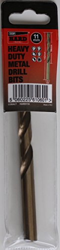 TTP HARDDrills 11mm Drill bit - Cobalt Hardened bits for Drilling Hard Steel & Stainless, Heavy Duty Universal Drills for Cutting Tough Metal, Professional jobber Industrial 135 Degree Point