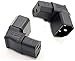 Power Adapter IEC 320 C14 to C13,Golbalma Up 90 Angle PDU UPS Plug/Socket 2 Pack 3 Pin Power Extension Adapter Receptacle for Wall Mount LCD LED TV