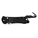 Tactical Triage 917 Manual Open Folding Knife with Glass Breaker and Rescue Hook Made in USA, Drop-Point Blade, Plain Edge, Satin Finish, Black Handle