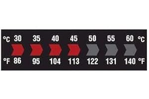 Digi-Sense Reversible 7-Point Horizontal Temperature Label Black/Red, 30-60C/86-140F; 10/Pk