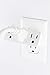 GE 3 Outlet Swivel Power Tap with Night Light, Wall Outlet Adapter, 3 Prong Grounded Plug, UL Listed, White, 14442