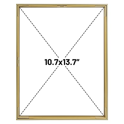 Frametory, Floating Picture Frame 11x14 Gold Metal Photo Frame Real