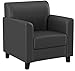 Flash Furniture Hercules Diplomat Series LeatherSoft Upholstered Side Reception Chair, Lobby Chair with Cushions and Flared Arms, Black
