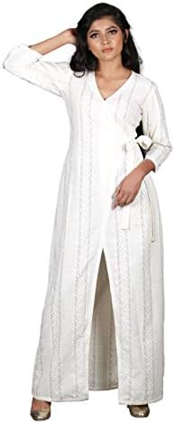 Nawaabi Cotton Wrap - on Wrapped Dress White.
