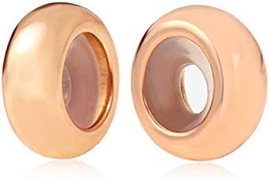GW Round Spacer Beads Clip Stopper Charms Sterling Silver for European Bracelets 2PCS