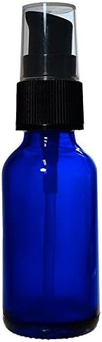 (12 Pack) 1 oz. Cobalt Blue Boston Round with Black Cream Pump (20/400)
