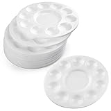 12PCS Artist Painting Palettes for DIY Craft Professional Art Painting, 10 Wells, Plastic