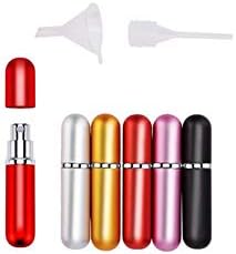 STARWORLD 5 Pieces Perfume Atomiser Bottles, Refill Travel Bottles Handy Spray Bottle Set with Funnel for Travel, Gift, 6ml (Bottles + Funnel)