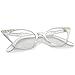 zeroUV Blue Light Blocking Vintage Cat Eye Glasses for Women UV400 Embellished with Rhinestones, 50s Rockabilly Accessories 51mm (White/Clear)