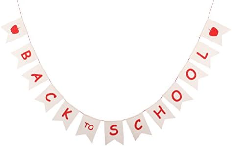 Luoem Back To School Bunting Banner Shield Shape Pendant Flags