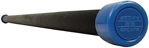 Seismic Sports - 10 lb Weighted Bar - 10 Pound Padded Exercise Workout Bar Blue End Cap for Crossfit, HIIT, Plyo, Cross Training and Cardio Exercise