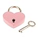NUOLUX Vintage Heart Shape Padlock with Keys Lock Set - Antique Brass M Pack of 3 (Pink)