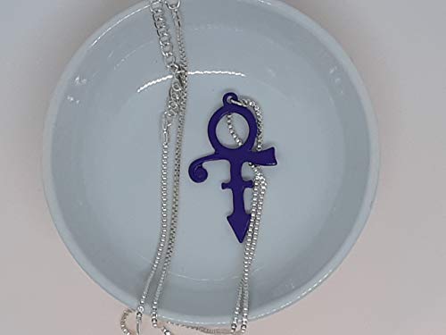 Prince Symbol Necklace Purple Colored with 20 inch Link Chain - Thumbnail 3