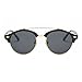 AEVOGUE Polarized Sunglasses Mens Semi-Rimless Retro Unisex Glasses AE0504 (Black, 51)