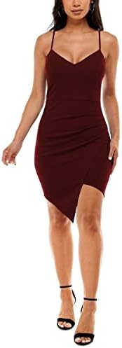 Amazon.com: EMERALD SUNDAE Womens Body Con Dress Burgundy Spaghetti Strap  Square Neck Cocktail Juniors XL : Clothing, Shoes & Jewelry