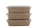 [50 Pack] 29oz Compostable Eco Friendly Container Trays with Lids - Rectangular Oblong Tree Free Sugarcane Bagasse Meal Prep Bento Boxes Take Out Catering Microwavable Deep Container by EcoQuality