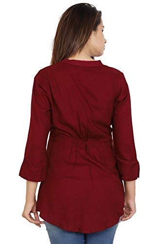 bright cotton women's short kurti (maroon)