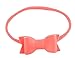 Baby Toddler Girls Faux Leather Hair Bow Stretchy Nylon Headbands (12 Pack)