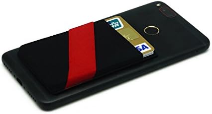 ChinaCaiTou Stick On Wallet, Ultra Slim Self Adhesive ID Credit Card Holder for Back of Cell Phone, Phone Case Pouch Sleeve Pocket Sticker for Most of Smartphones (Black)