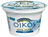 Stonyfield Farm Oikos Organic Plain Greek Yogurt, 5.3 Ounce -- 12 per case.
