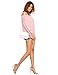 SheIn Women's Off Shoulder Slit Sleeve Tie Cuff Blouse Top Small Pink