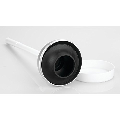 InterDesign Metro Ultra Toilet Plunger with Cover for Bathroom Storage - Silver/White