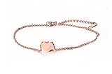 VNOX Stainless Steel Heart Anklets Bracelet Foot Chain Jewelry,Rose Gold Plated,Nickel Free 8.7