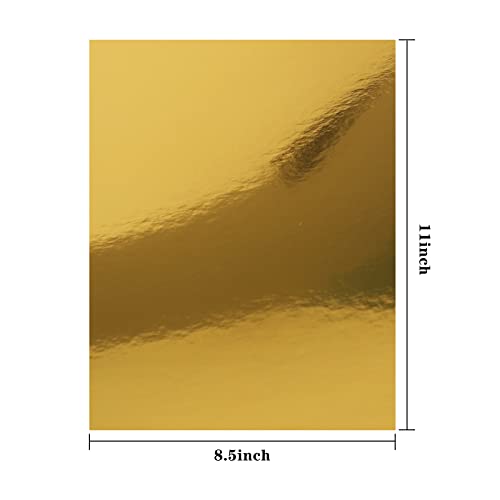 Gold Metallic Paper Sheets 60 Pack Golden Foil Mirror CardStock