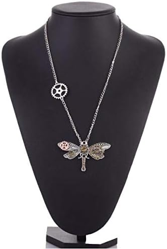 Steampunk Vintage Dragonfly Pendant Necklace Antique Bronze Insect Choker Chain Necklace For Women 2018 Jewelry