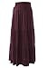 TRENDY UNITED Women's Bohemian Style High Waist Shirring Ruffle Pocket Skirt (S0059-BGD, XL)