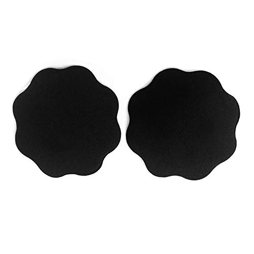 OUZHOU Women Invisible Silicone Breast Pads Boob Lift Tape Bra Nipple Cover Sticker Pad Bra Sticky Bra Nude Plum black (1 pair)