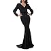 Riveroy Women's Mermaid V-Neck Long Sleeve Party Maxi Dress With Belt